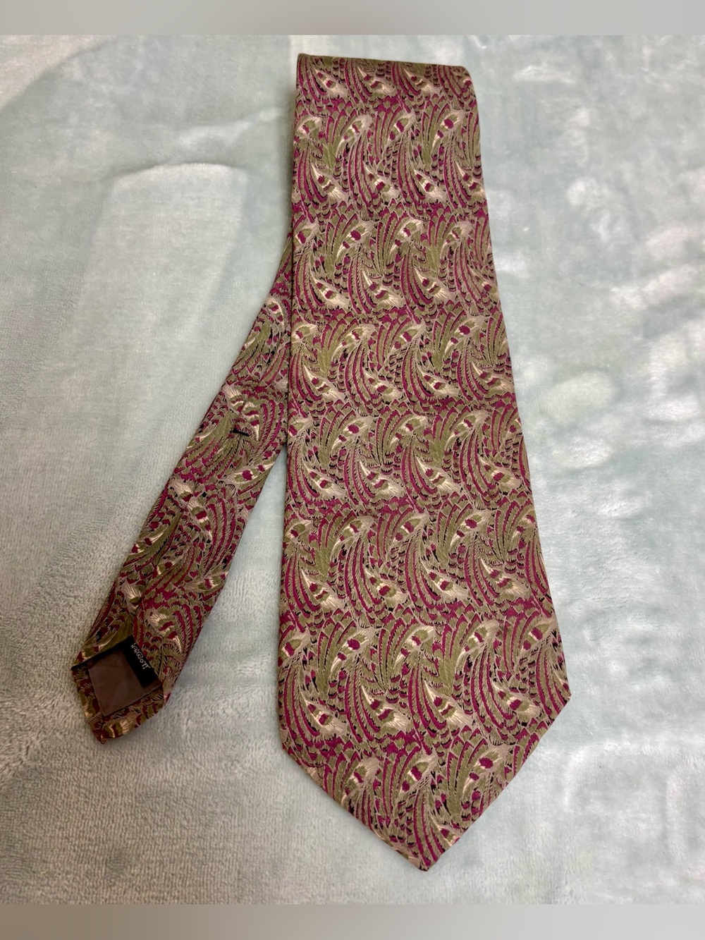 Vintage Burgundy Tan Robert Talbott Britches Of Georgetown Patterned Silk Tie